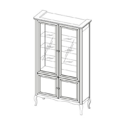 Schrank Klassische Vitrine Vitrinenschrank Massivholz Echtholz - Model PR-W2