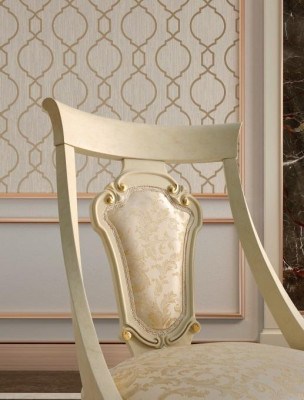 Esszimmerstuhl Stuhl Esszimmer Stühle Holz Design Stil Barock Beige Lehn Sitz