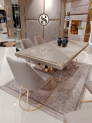 4x Stühle Stuhlgruppe Polster Design Möbel Esszimmer Textil