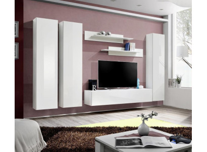 Wohnwand Hänge Vitrine Designer TV-Ständer Wohnzimmer Einrichtung Holz