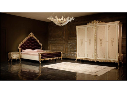 Klassisches Schlafzimmer Set Doppelbett 2x Nachttische Kommode Schrank