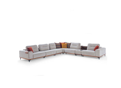 Weißes Ecksofa Designer L-Form Couch Polstersofas Wohnzimmer Couchen
