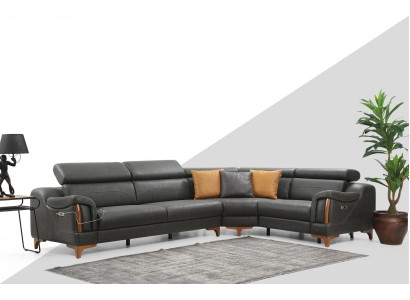 Ecksofa L-Form Sofa Couch Design Polster Modern Textil Möbel Wohnzimmer