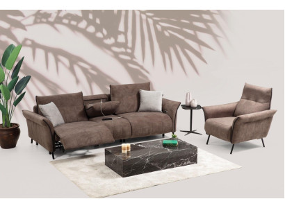 Luxus Komplett Set Viersitzer Sofa Couch Designer Sessel Modern Möbel