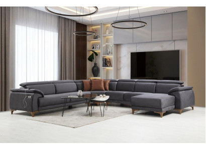 Wohnzimmer Ecksofa U-Form Polstermöbel Sofa Couch Modern Möbel Design