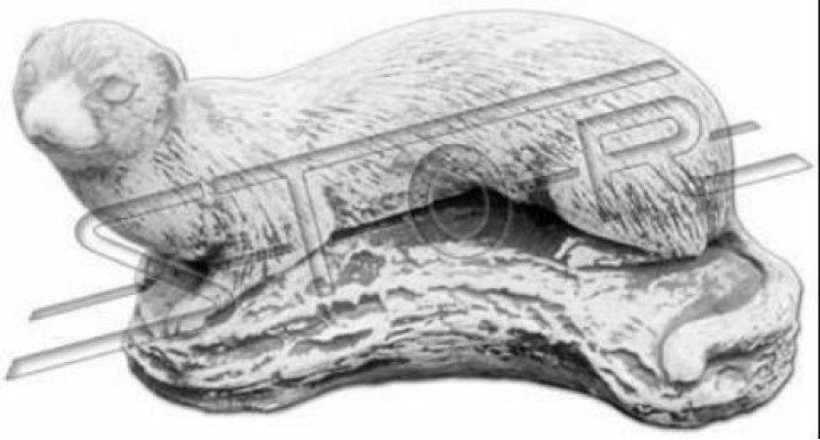 Garten Dekoration Frettchen Terrasse Stein Figuren Weiß Figur Natur Statue