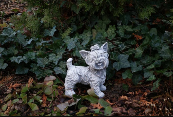 Garten Dekoration Hund Weiß Terrasse Stein Figuren Dekorative Statue Figur