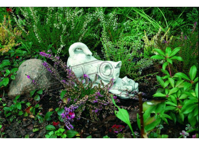 Garten Dekoration Katze Statue Skulptur Figuren Weiß Skulpturen Design