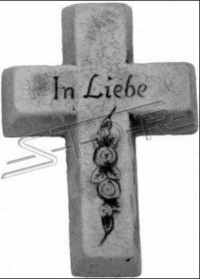 Grabengel Kreuz Grab Deko Grabschmuck Klassisch Stein Dekoration Statue