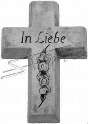 Grabengel Kreuz Grab Klassisch Deko Grabschmuck Stein Dekoration Statue