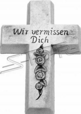 Grabengel Kreuz Schutzengel Grabschmuck Stein Figur Statue