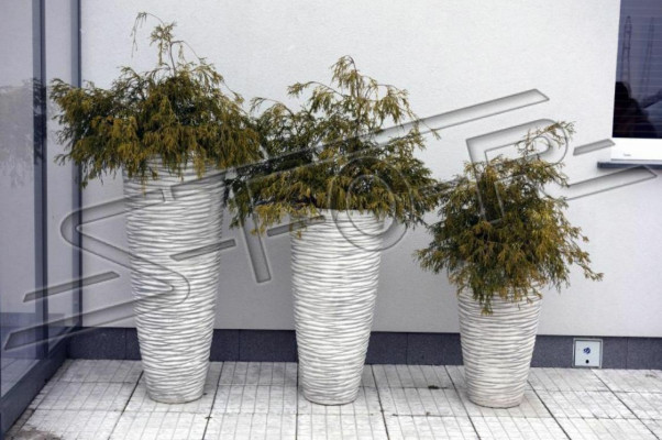 Natur Blumenkübel Pflanz Kübel Dekoration Garten Vasen Blumentöpfe Figur