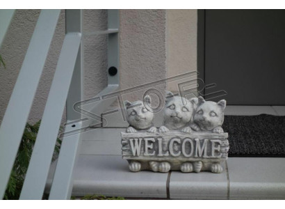 Schild Welcome Katzen Katze Willkommens Schilder Garten Figur