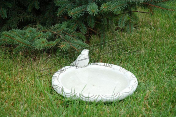 Vogel Tränke Skulptur Design Figur Statue Garten Figuren Dekor Statuen