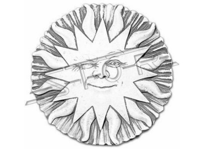 Wandrelief Steinplatte Bild Sonne Antik Stil Relief Steinguss Wand