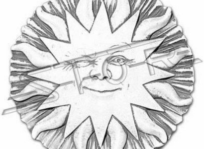 Wandrelief Steinplatte Bild Sonne Antik Stil Relief Steinguss Wand