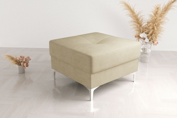 Hocker Textil Neu Modern Weiß Farbe Klein Design Stoff Fußhocker Pouffe Samt