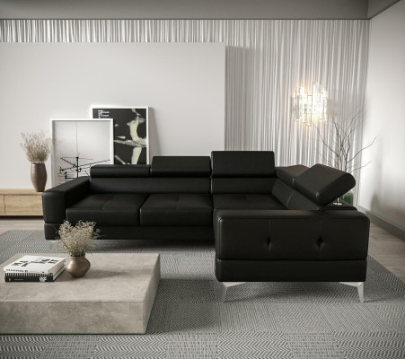 Multifunktion Sofa Couch Eckpolsterung Wohnzimmer L-Form Schwarz Modern Luxus