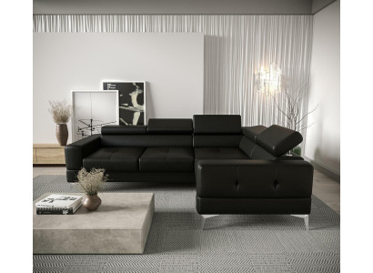 Multifunktion Sofa Couch Eckpolsterung Wohnzimmer L-Form Schwarz Modern Luxus
