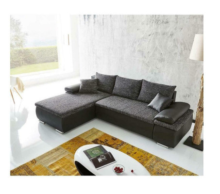 Ecksofa L-Form Sofa Couch Design Schlafsofa Polster Bettfunktion Textil