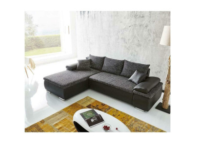 Ecksofa L-Form Sofa Couch Design Schlafsofa Polster Bettfunktion Textil