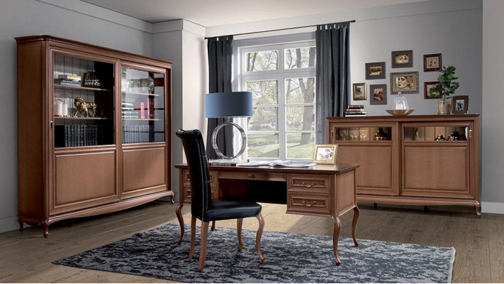 Büro Möbel Regal Schreibtisch Kommode Sessel Vitrine Komplettes 4tlg.