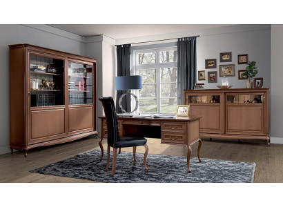 Büro Möbel Regal Schreibtisch Kommode Sessel Vitrine Komplettes 4tlg.