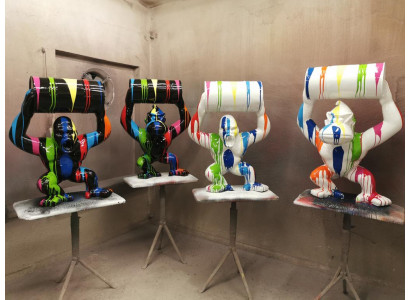 Designer Figur Statue Moderne Figuren Statuen Dekoration Deko Gorilla Garten Neu