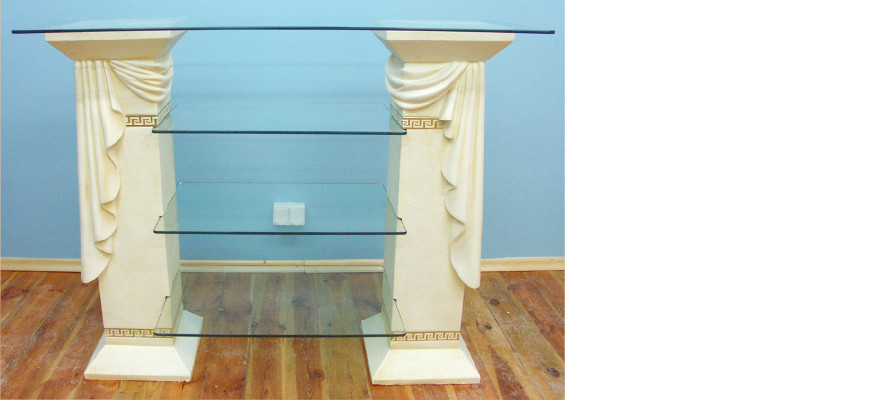 Design Vitrine Regal Glas Säule Schrank Vitrinen Regale Schrank Medusa Sideboard