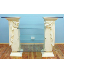 Design Vitrine Regal Glas Säule Schrank Vitrinen Regale Schrank Medusa Sideboard