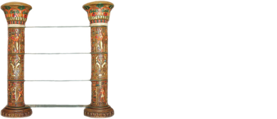 Regal Glas Vitrine Ägyptische Regale Vitrinen XXL Säulen 180cm Säule Ägypten Neu