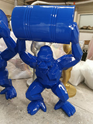 Statuen Dekoration Deko Gorilla Garten Neu Designer Figur Statue Moderne Figuren