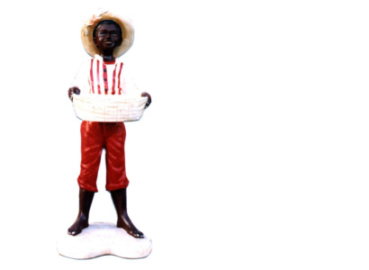 Design Junge mit Korb Figur Statue Skulptur Figuren Skulpturen Dekoration 7087