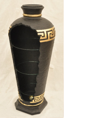 XXL Medusa Antik Stil Vitrine Bar Boden Vase Schrank Vintrinen Säule 127cm Neu