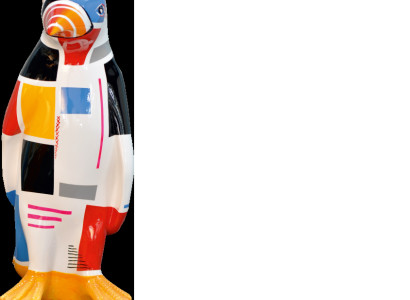 XXL Designer Figur Handarbeit Bemalt Figuren Skulptur Statue Skulpturen Pinguin