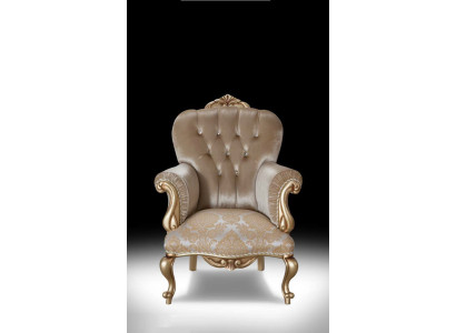 Klassischer Sessel mit beigem Dekor und Chesterfield-Design für das Wohnzimmer