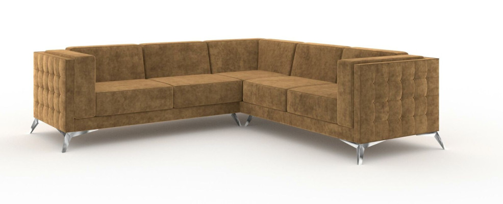 Design Ecksofa Sofa Lform Couch Polster Klassische Couchen Eck Sofas Braun Neu