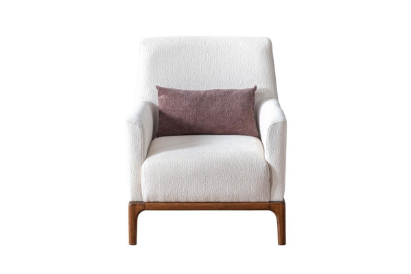 Design Sessel 1 Sitzer Luxus Relax Textil Weiß Sessel in Wohnzimmer Club Lounge