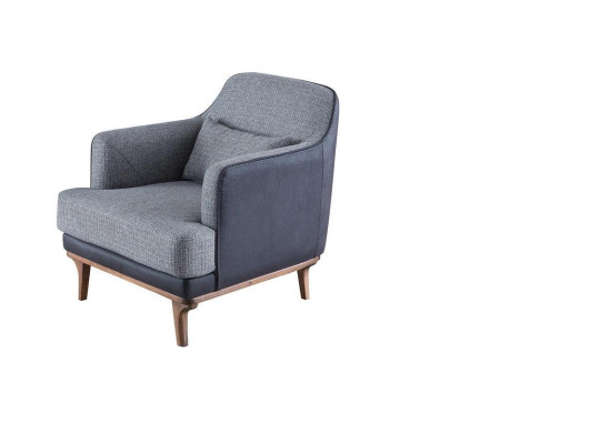 Sessel Modern Grau Wohnzimmer Sitzmöbel Textil Design Möbel Einsitzer