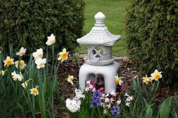 Blumen Dekoration Japanischer Garten Haus Statue Weiß Figur Dekorative
