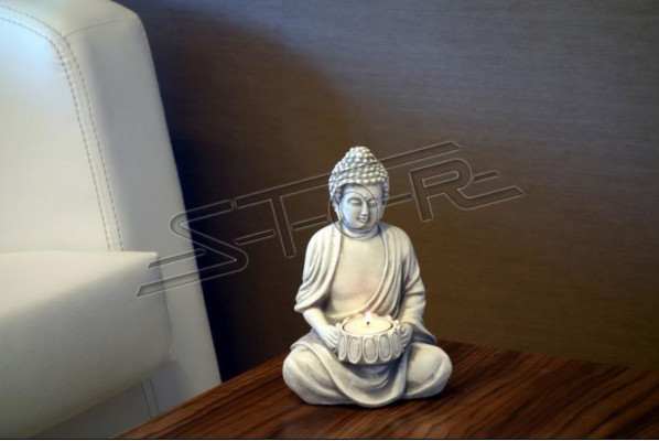 Buddha Skulptur Teelichter Kerze Ständer Große Skulptur Garten