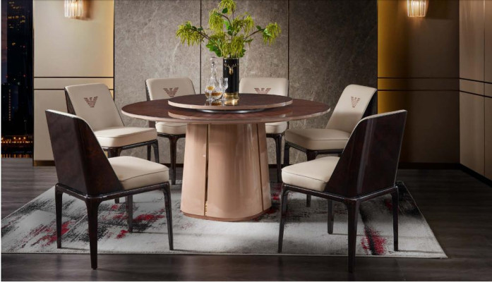 Gruppe Luxus Stuhl Garnitur Lehn Design Möbel Luxus Esszimmer Holz 4x Stühle
