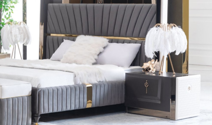 Nachttisch Beistelltisch Tisch Holz Tische Schlafzimmer Möbel Nachttische Grau