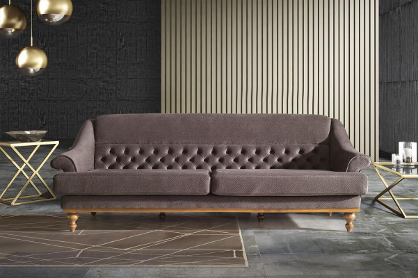 Stilvoller Sofa Set Designer Dreisitzer Luxus Sessel Sofagarnitur 3tlg