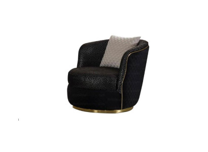 Design Sessel 1 Sitzer Textil Luxuspolster Sessel schwarz Farbe Luxus