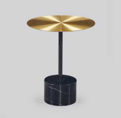 Schwarz-Goldener Beistelltisch Runder Ablagetisch Wohnzimmer Tische Neu