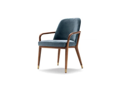 Designer Blauer Esszimmerstuhl Esszimmer Möbel Küchenstuhl Lehnstuhl
