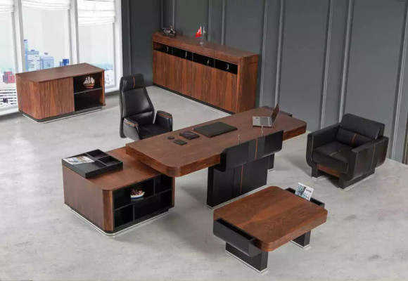 Großer Büroschrank Sideboard Luxus Holzmöbel Arbeitszimmereinrichtung Regal