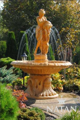 Springbrunnen Garten Teich Brunnen 155cm Steinbrunnen Gartenbrunnen Fontaine Neu
