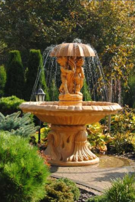 Springbrunnen Garten Teich Brunnen 176cm Steinbrunnen Gartenbrunnen Fontaine Neu